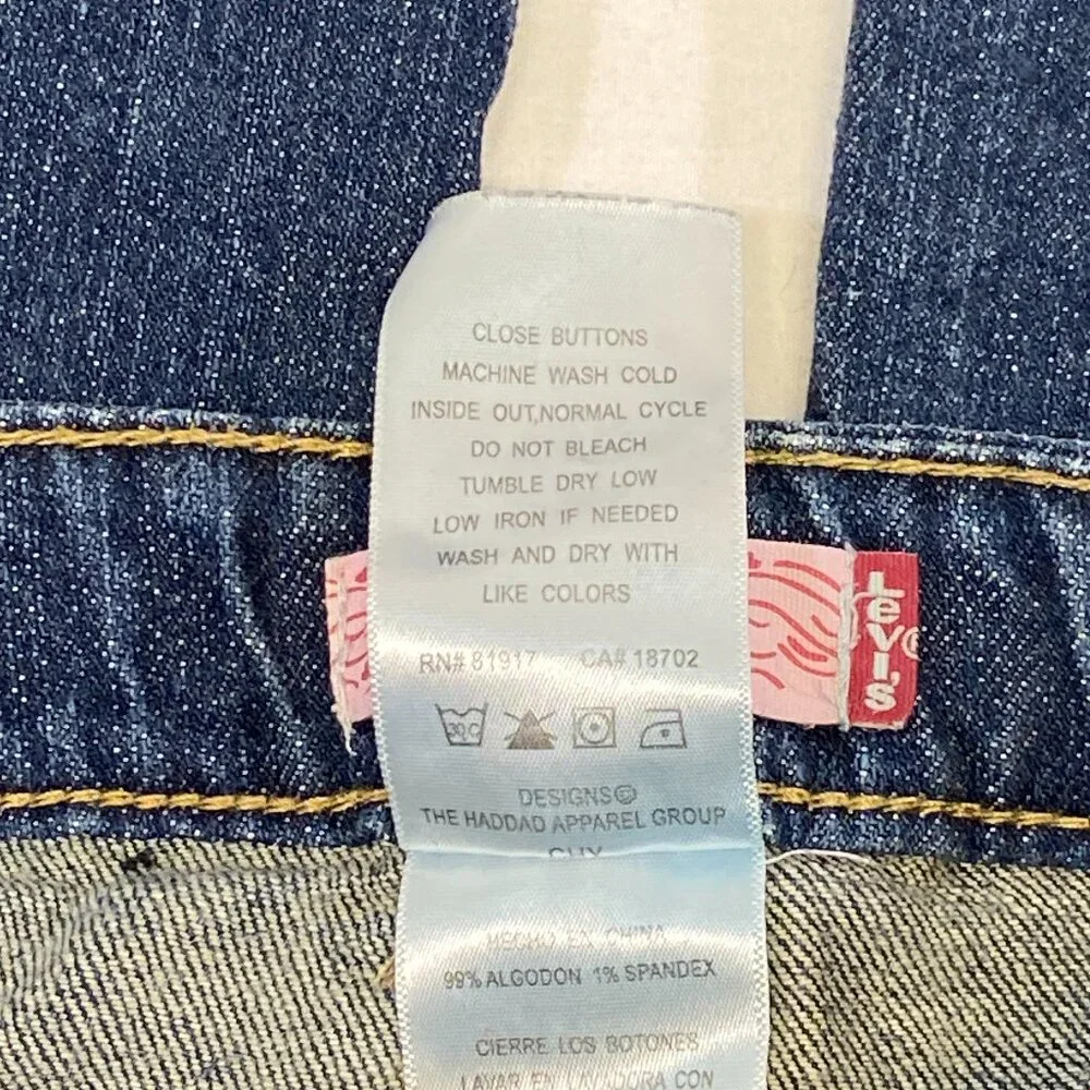 Levi's Low Rise Flared Jeweled Adjustable Waist Denim Jeans Medium Wash 14 Girl - Picture 14 of 14